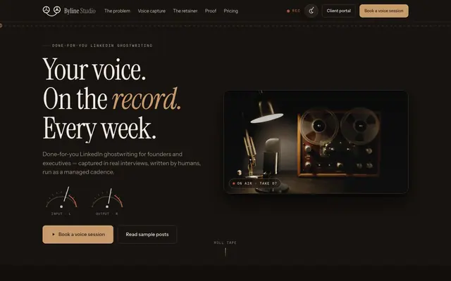 Byline Studio product screen