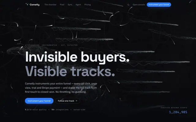Cometly product screen
