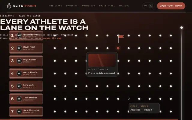 Elitetrainer product screen