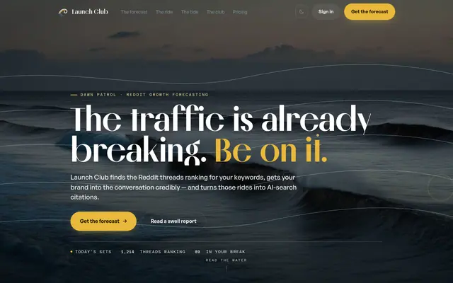 Launch Club product screen