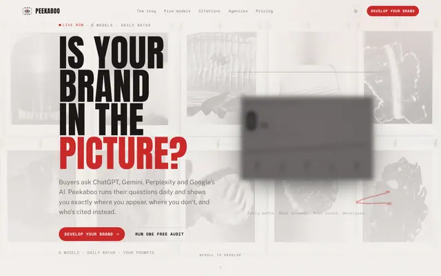 Peekaboo product screen