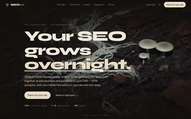 Seobot product screen