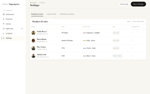 Supergrow product screen