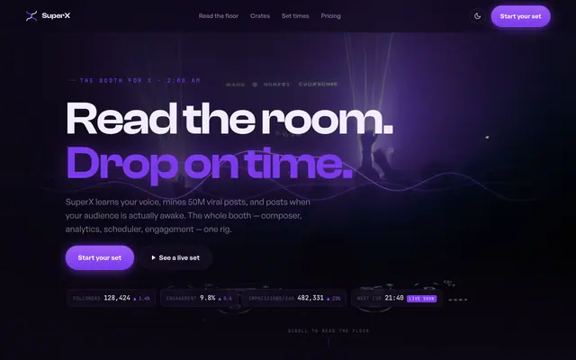 Superx product screen