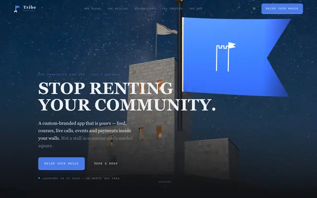 Tribe Social product screen