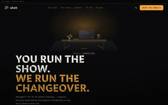Uhoh product screen