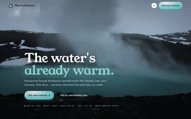 Warm Inboxes product screen